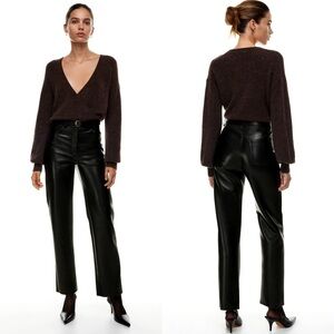 Aritzia Wilfred The Melina Pant High waisted Vegan Faux Leather Pants Size 0